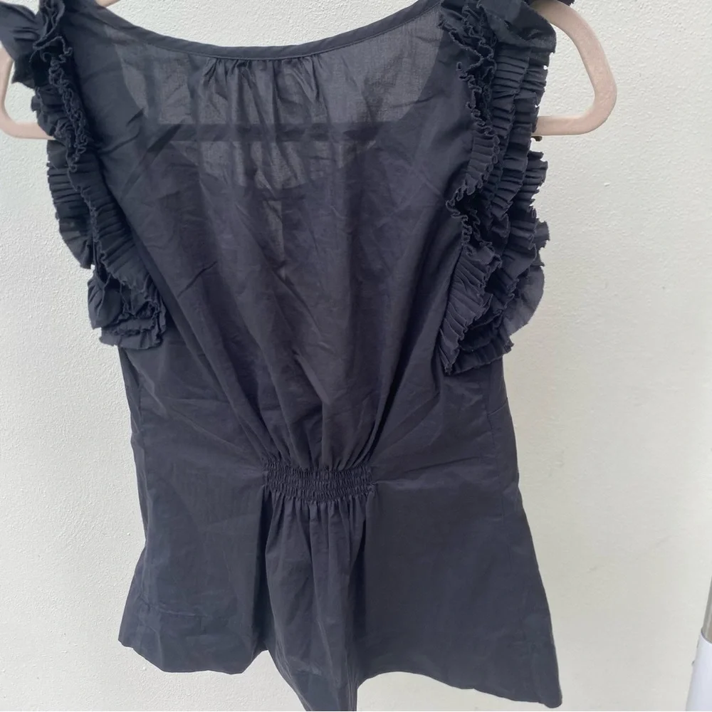 Y2K Black Ruffled Sleeveless Top Size Medium - Picture 5 of 7